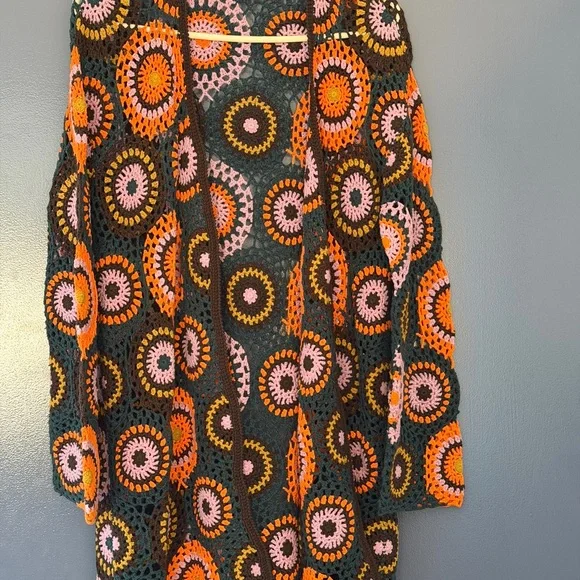 Moth Multicolor Crochet Cardigan m/l - Picture 3 of 10